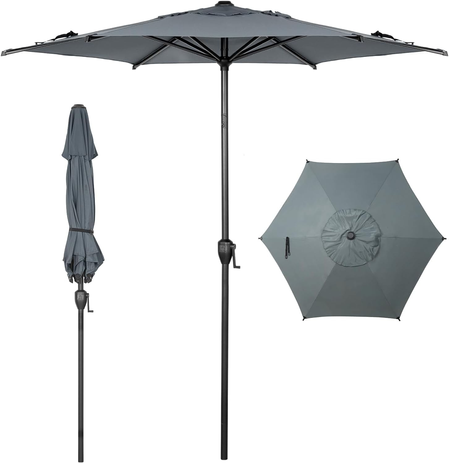 Abba Patio 7.5ft Outdoor Patio Umbrella w/ Push Button Tilt and Crank