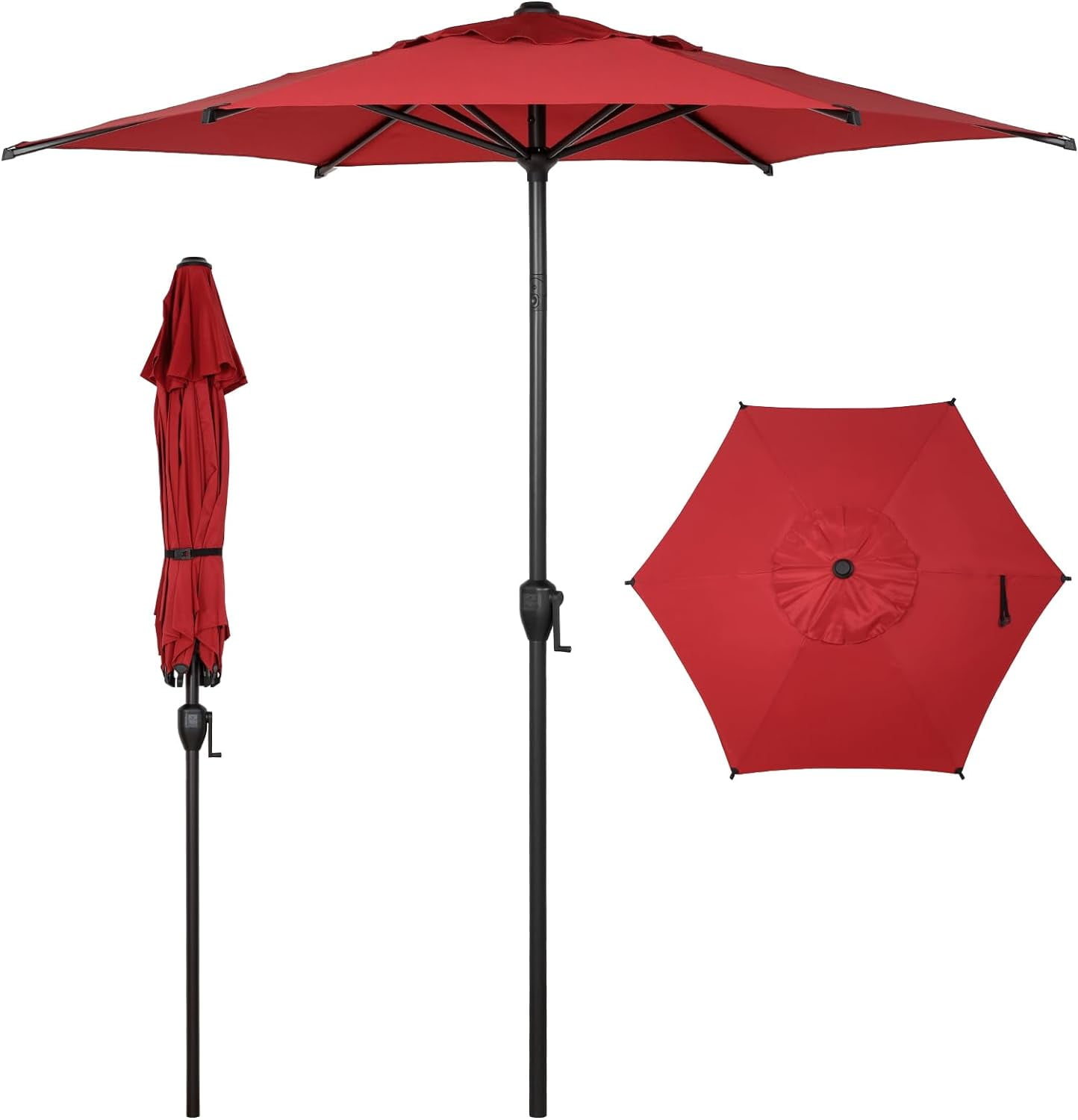 Abba Patio 7.5ft Outdoor Market Patio Umbrella w/ Push Button Tilt and