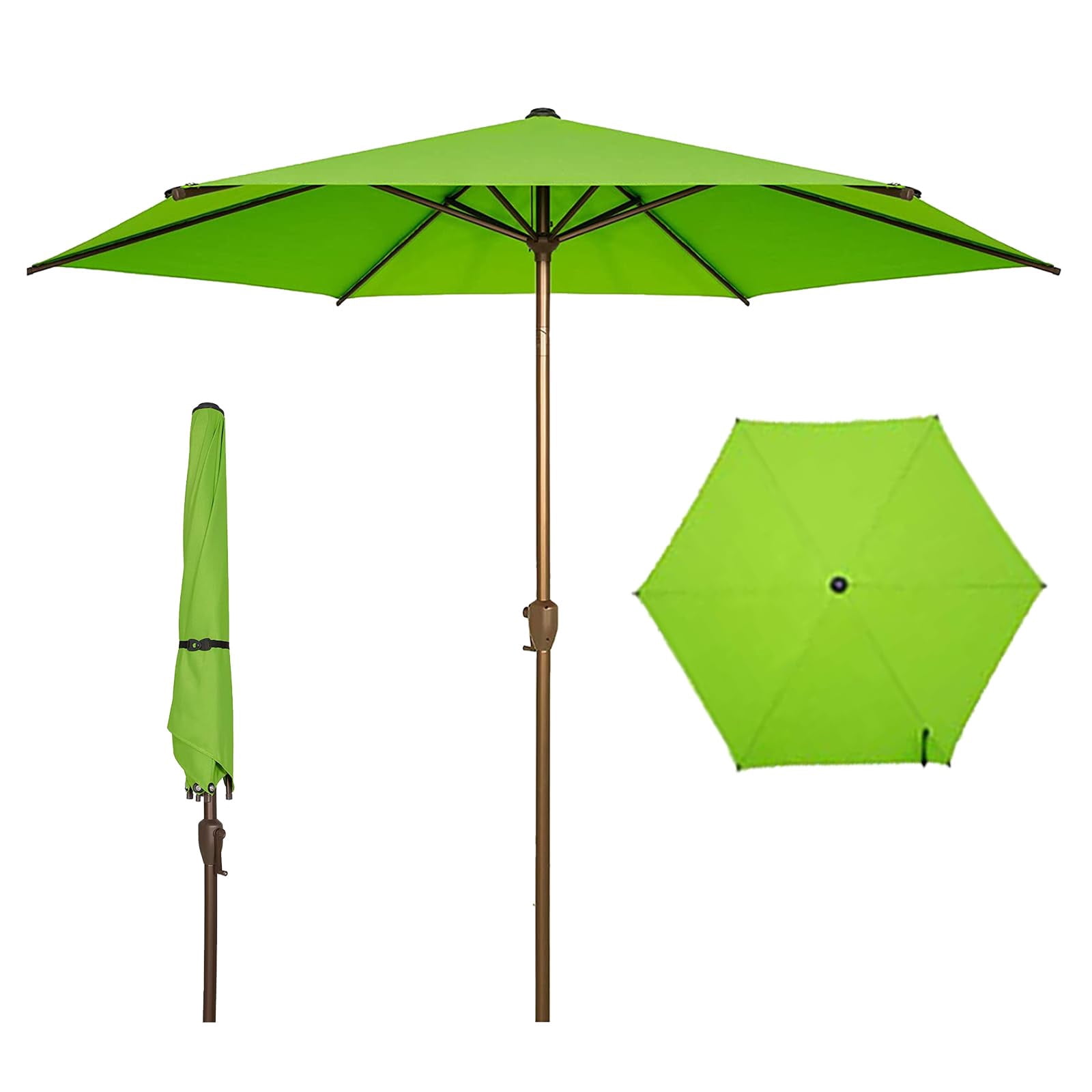 apple green patio umbrella Abba Patio 7.5ft Outdoor Patio Umbrella w/ Push Button Tilt and Crank, 6  Ribs-Apple Green