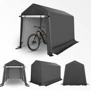 Abba Patio 7'x 12' Heavy Duty Portable Outdoor Storage Shelter Canopy, Waterproof Carport, All-Season Use, Grey