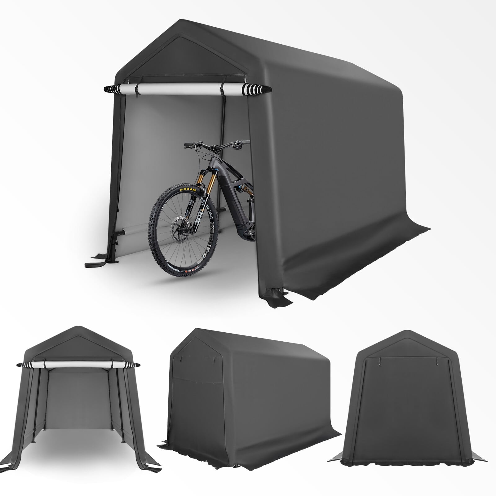 Abba Patio 8'x 14' Heavy Duty Portable Outdoor Storage Shelter Canopy, Waterproof Carport, All-Season Use, Grey