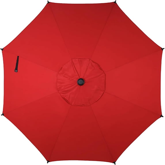 Abba Patio 9ft Lyon Outdoor Patio Umbrella Cover Replacement w/ 8 Sturdy Ribs, Dark Red