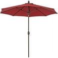 thumbnail image 1 of Abba Patio 9ft Apple-Shaped Heavy-Duty Outdoor Market Patio Umbrella w/ crank, 8 Ribs-Dark Red, 1 of 8
