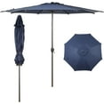 thumbnail image 1 of Abba Patio 9ft Outdoor Patio Umbrella, Push Button Tilt & Crank,  8 Ribs, Dark Blue, 1 of 12