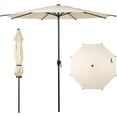thumbnail image 1 of Abba Patio 9ft Outdoor Patio Umbrella w/ Push Button Tilt & Crank, 8 Ribs, Beige, 1 of 11