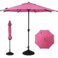 thumbnail image 1 of Abba Patio 9ft Outdoor Patio Umbrella w/ Push Button Tilt and Crank, 8 Ribs, Pink, 1 of 6