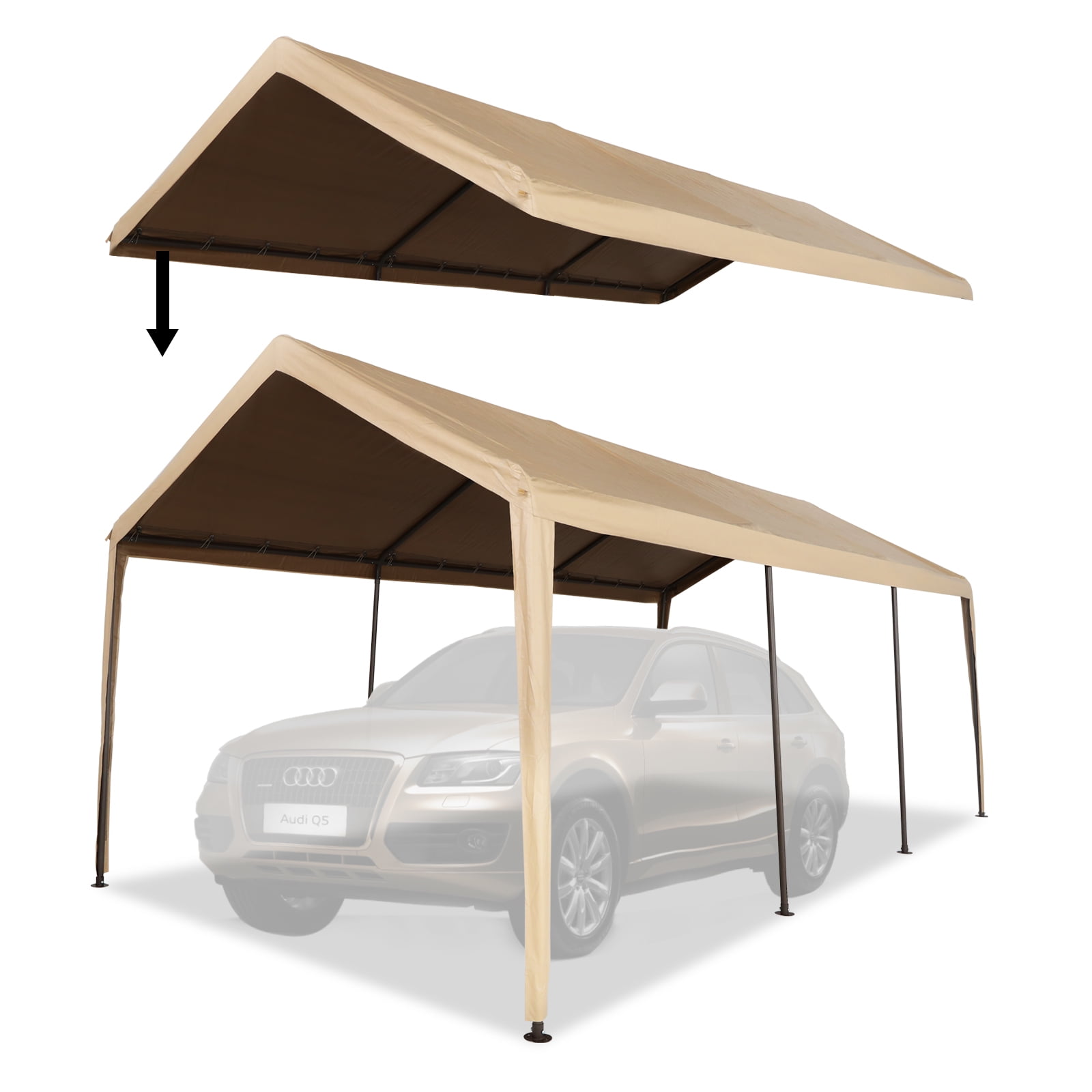 Abba Patio Carport Replacement Top Canopy Cover for 10'×20' Carport