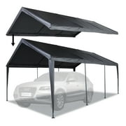 Abba Patio Carport Replacement Top Canopy Cover for 10'×20' Carport, Dark Grey(Only Top Cover, Frame is not Included)