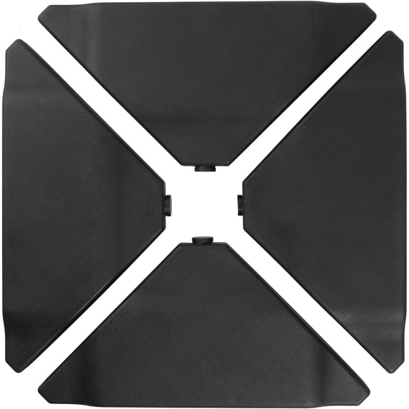 Abba Patio 4-Piece Patio Offset Umbrella Base Stand, 160lbs Heavy-Duty Sand Filled Patio Umbrella Base, Black