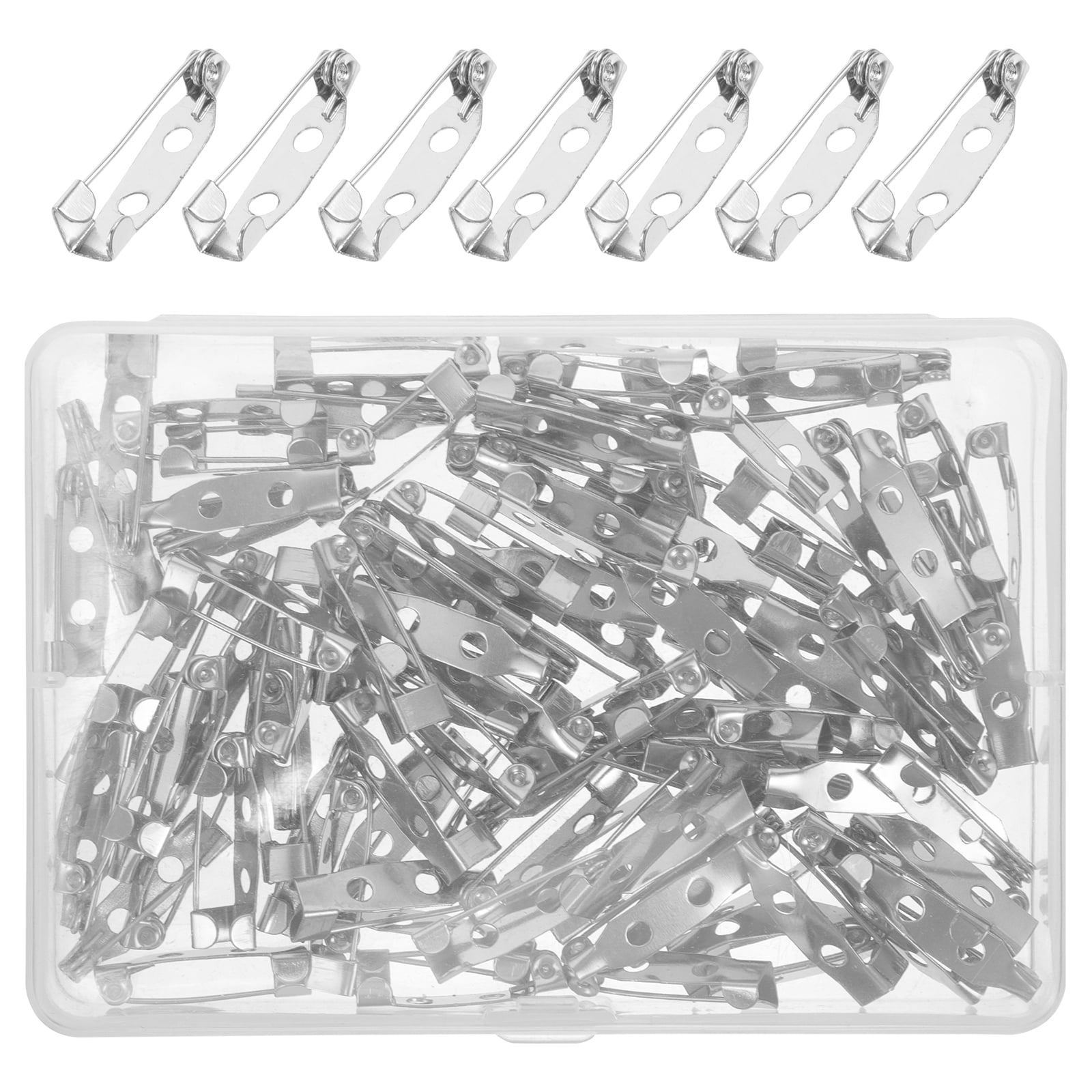 Abbageba 100Pcs Bar Pins Brooch Lock Pins Safety Pins Back Safety Pins ...