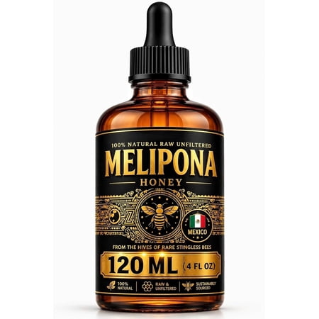 Abbasi & Co Melipona Honey, 100% Natural Raw Imported from Mexico, 120ml (4 fl oz)
