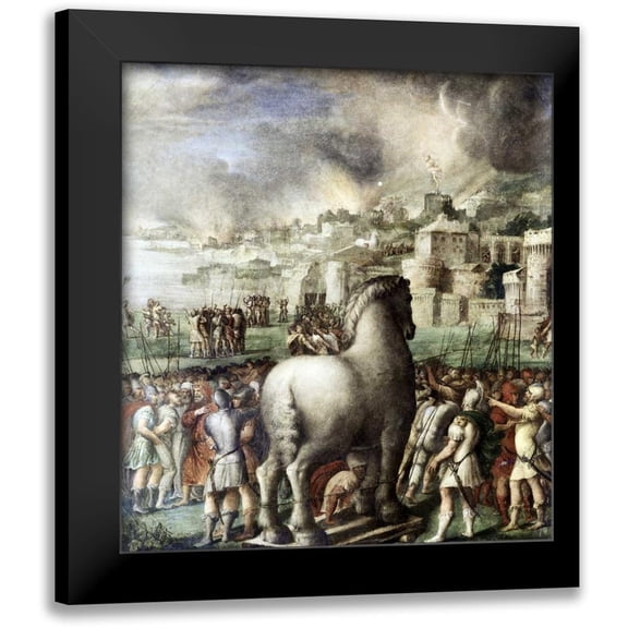 Abbate, Niccolo 12x13 Black Modern Framed Museum Art Print Titled - Trojan Horse