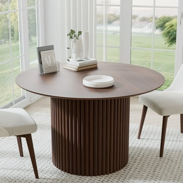 Abberton 46" Dining Table Round Kitchen Table,Walnut