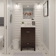 Abbey 24 Bathroom Vanity with Chocolate Cabinet and Carrara Marble Top
