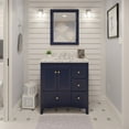 thumbnail image 1 of Abbey 36" Bathroom Vanity with Royal Blue Cabinet and Carrara Marble Top, 1 of 6