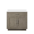 thumbnail image 1 of Abbey 36 in W x 22 in D Grey Oak Single Bath Vanity and White Quartz Top, 1 of 8