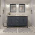 thumbnail image 1 of Abbey 60" Double Bathroom Vanity with Marine Gray Cabinet and Carrara Marble Top, 1 of 7
