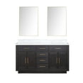 thumbnail image 1 of Abbey 60" W Black Oak Double Vanity, Carrara Marble Top and 28" Mirrors, 1 of 1