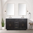 thumbnail image 1 of Abbey 60 in W Black Oak Double Vanity, Cultured Marble Top and Faucet Set, 1 of 6