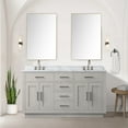thumbnail image 1 of Abbey 60 in W White Oak Double Vanity, Carrara Marble Top and Faucet Set, 1 of 6