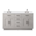 thumbnail image 1 of Abbey 60 in W White Oak Double Vanity, White Quartz Top and Faucet Set, 1 of 6