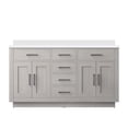 thumbnail image 1 of Abbey 60 in W x 22 in D White Oak Double Bath Vanity and White Quartz Top, 1 of 6