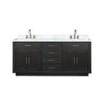thumbnail image 1 of Abbey 72 in W Black Oak Double Vanity, Carrara Marble Top and Faucet Set, 1 of 1