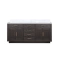 thumbnail image 1 of Abbey 72 in W x 22 in D Brown Oak Double Bath Vanity and Carrara Marble Top, 1 of 1