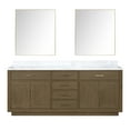 thumbnail image 1 of Abbey 80" W Grey Oak Double Vanity, Carrara Marble Top and 36" Mirrors, 1 of 1