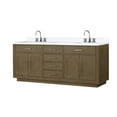 thumbnail image 1 of Abbey 80 in W Grey Oak Double Vanity, Cultured Marble Top and Faucet Set, 1 of 11