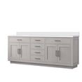 thumbnail image 1 of Abbey 84 in W x 22 in D White Oak Double Bath Vanity and White Quartz Top, 1 of 7