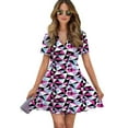 thumbnail image 1 of Abbey Bominable Women Dress V-Neck Short Sleeve Flowy Swing Party Midi Dress, 1 of 4