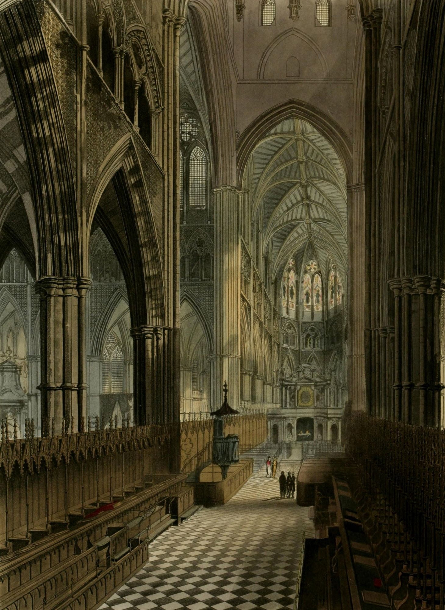 Abbey Church of St Peters Westminster Choir Canvas Art - Frederick Mackenzie (18 x 24)