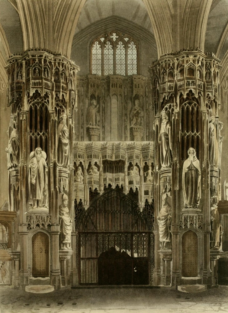 Abbey Church of St Peters Westminster Henry the Fifth chapel Canvas Art - Frederick Mackenzie (18 x 24)