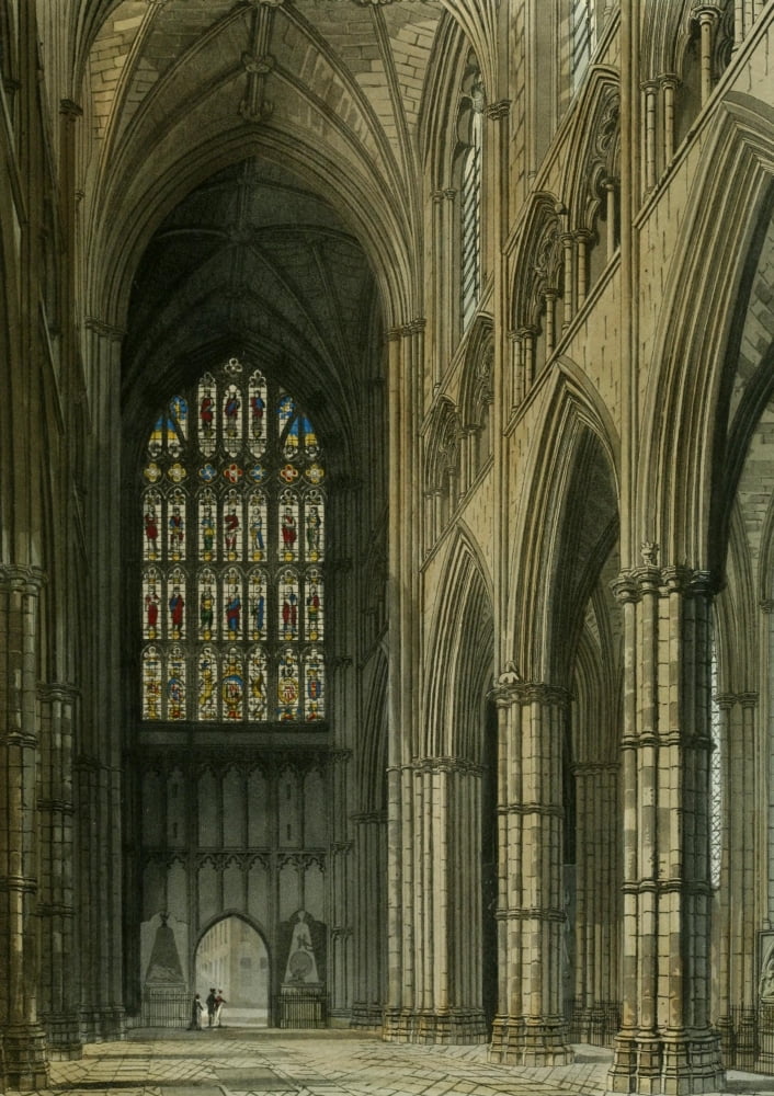 Abbey Church of St Peters Westminster Interior view Canvas Art - Frederick Mackenzie (24 x 36)