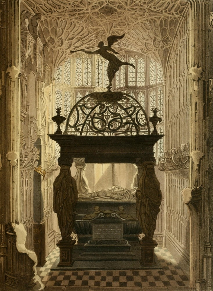 Abbey Church of St Peters Westminster Lewis Stuart Duke of Richmond Canvas Art - Thomas Uwins (18 x 24)