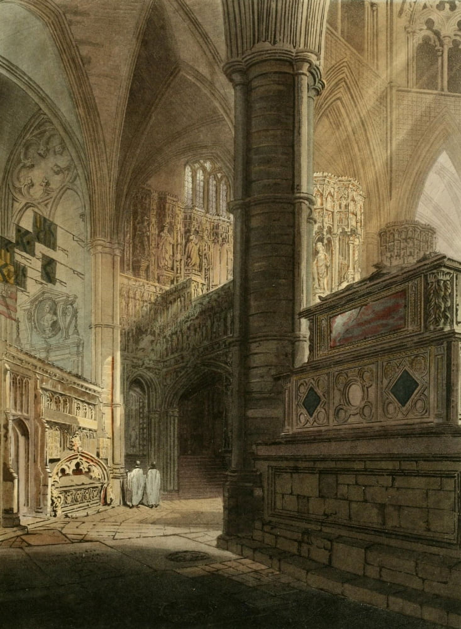 Abbey Church of St Peters Westminster North east area Canvas Art - Frederick Mackenzie (18 x 24)