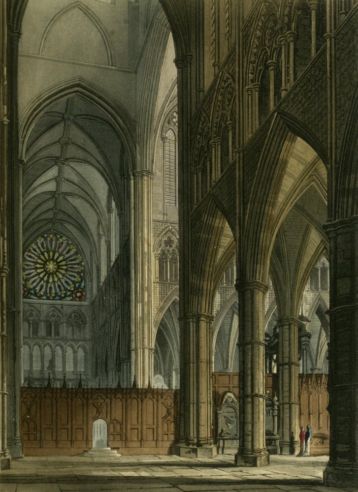 Abbey Church of St Peters Westminster North view across transept Canvas Art - Frederick Mackenzie (18 x 24)