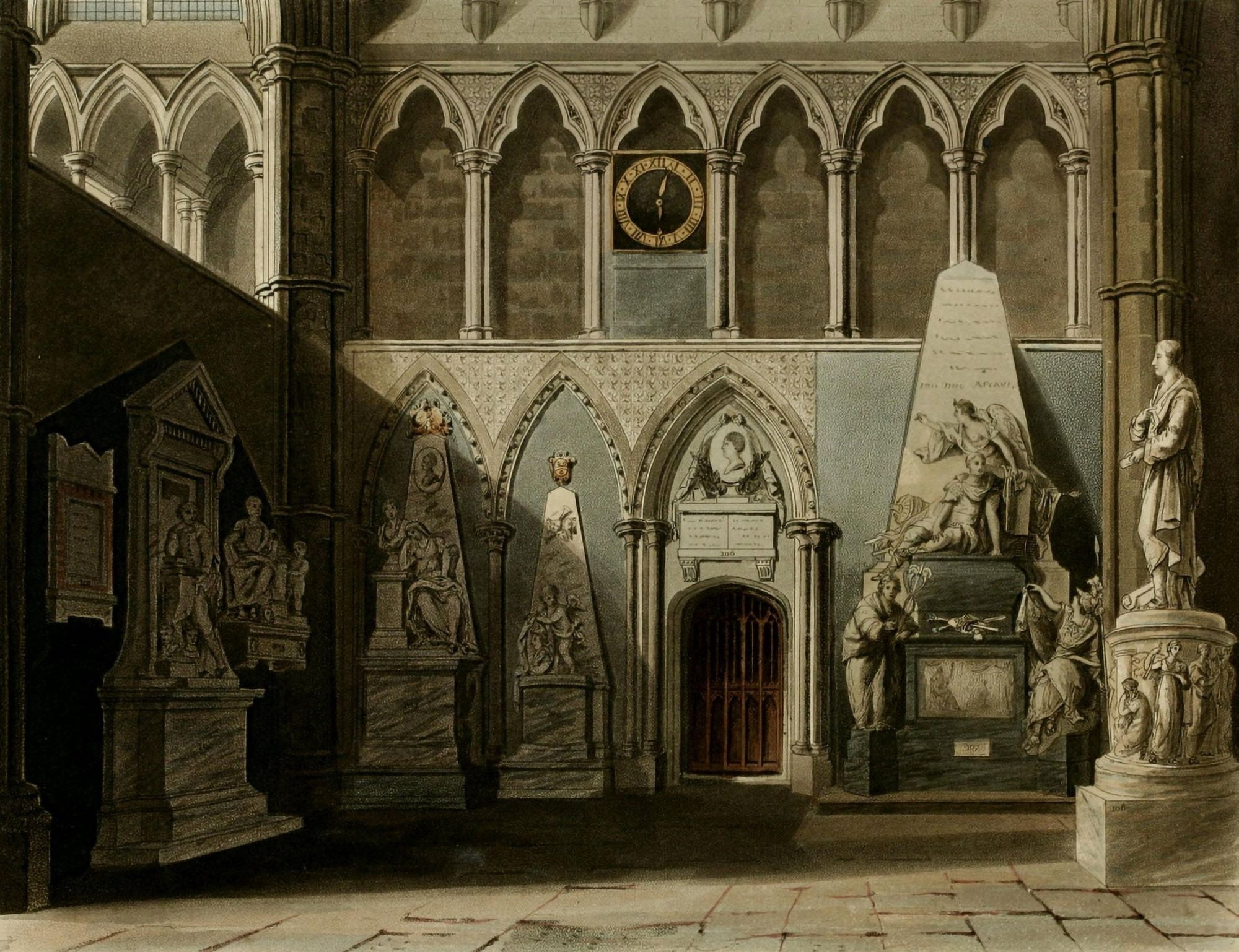 Abbey Church of St Peters Westminster South view Poets corner Canvas Art - A Pugin (18 x 24)
