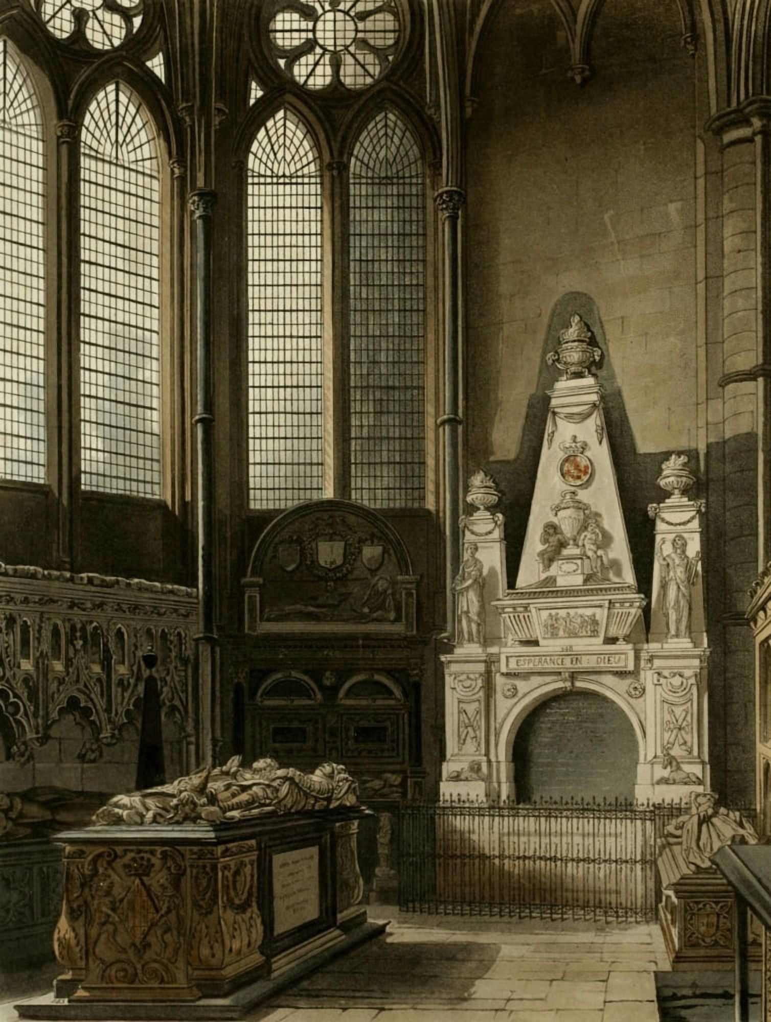 Abbey Church of St Peters Westminster St Nicholas Chapel Canvas Art - A Pugin (24 x 36)