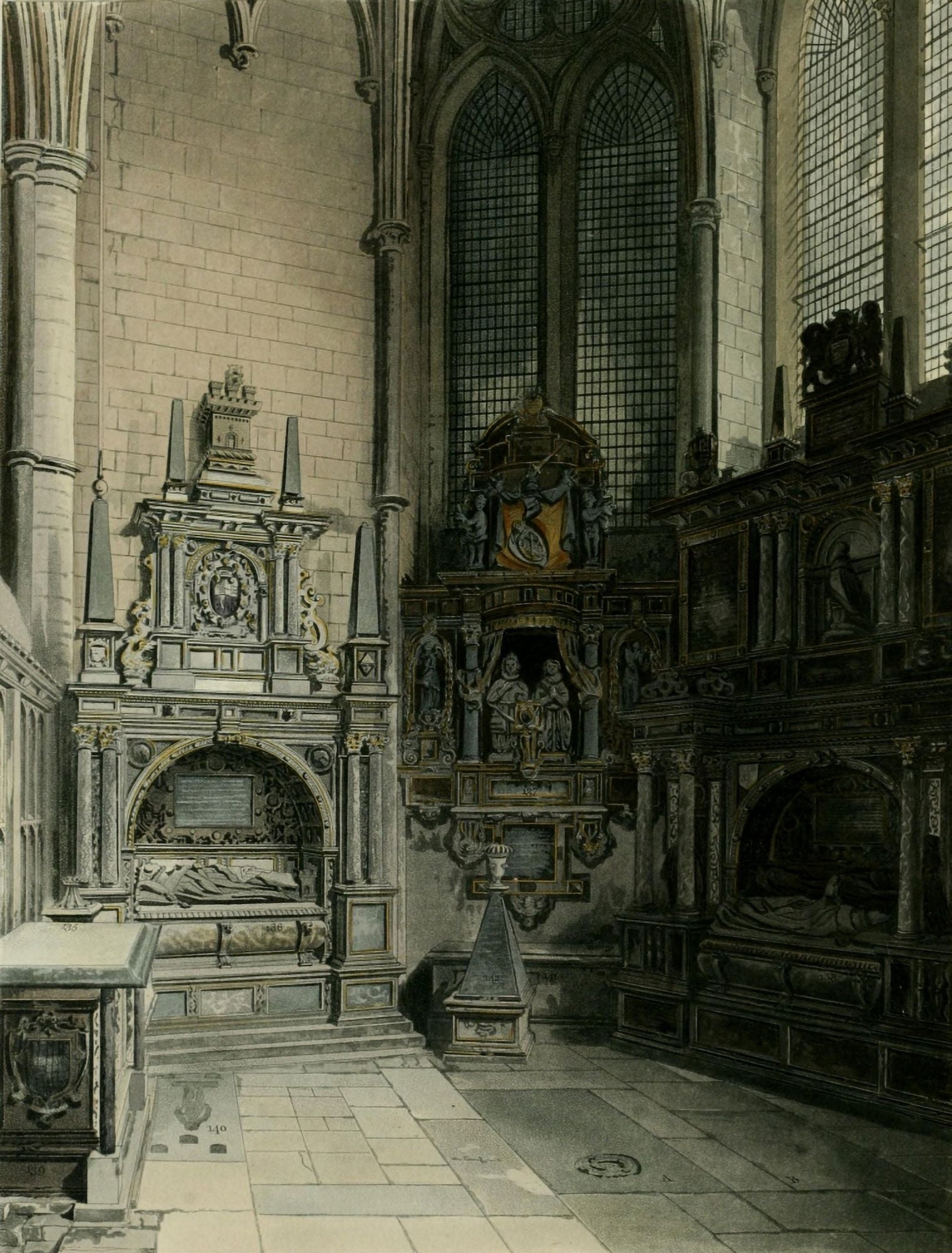 Abbey Church of St Peters Westminster St Nicholas chapel Canvas Art - Frederick Mackenzie (24 x 36)