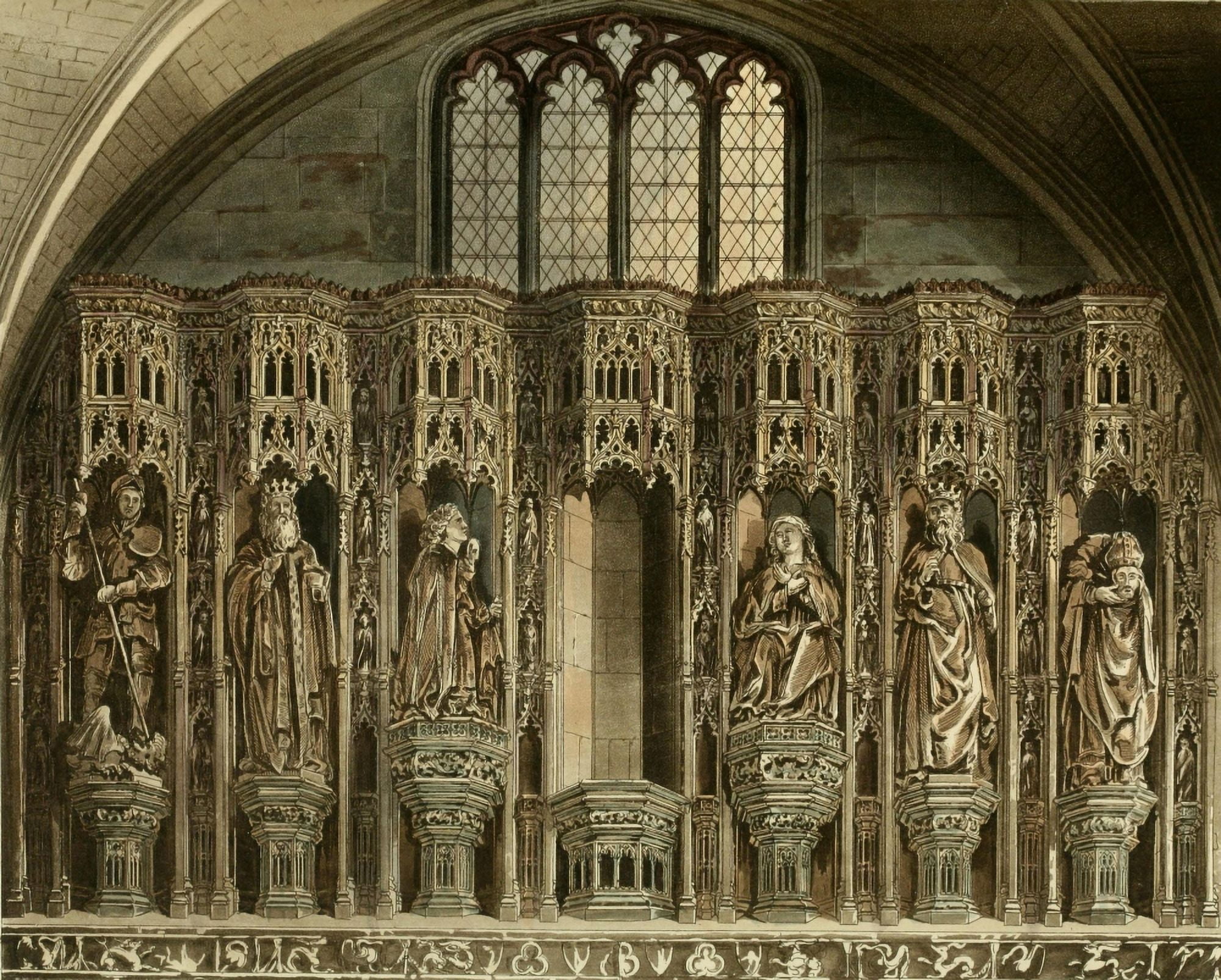 Abbey Church of St Peters Westminster Statues of Martyrs Canvas Art - Frederick Mackenzie (18 x 24)