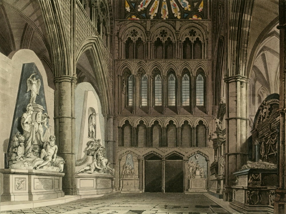 Abbey Church of St Peters Westminster Transept Canvas Art - Frederick Mackenzie (24 x 36)