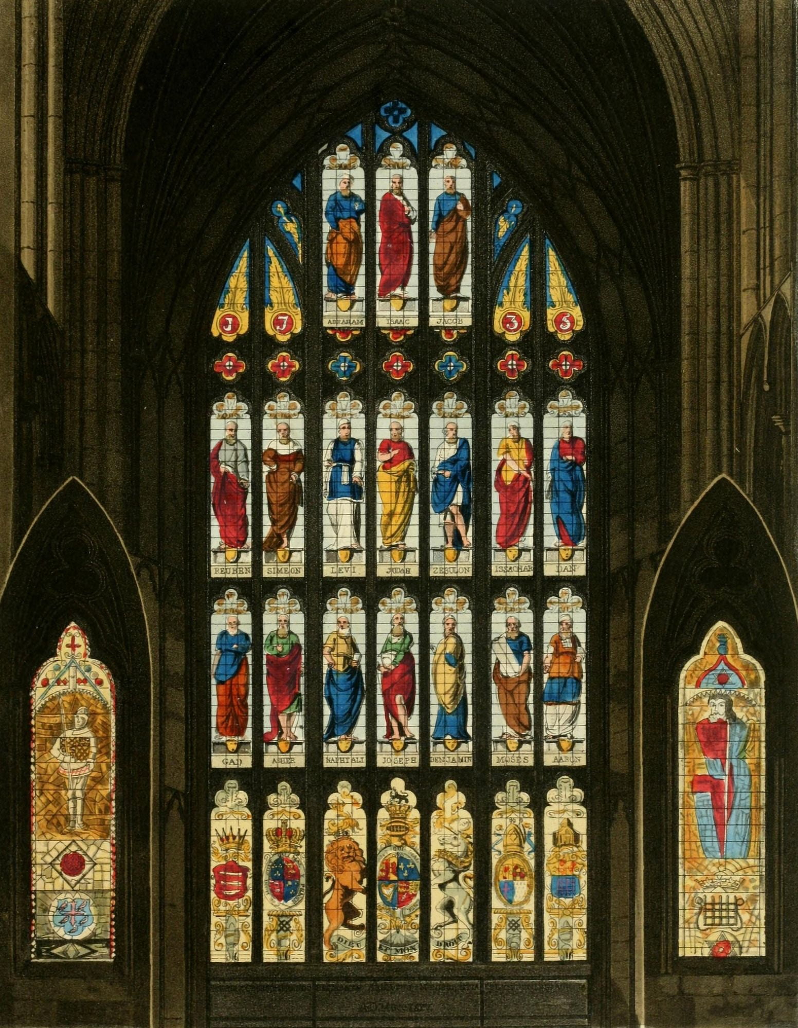 Abbey Church of St Peters Westminster West windows Canvas Art - WJ White (24 x 36)