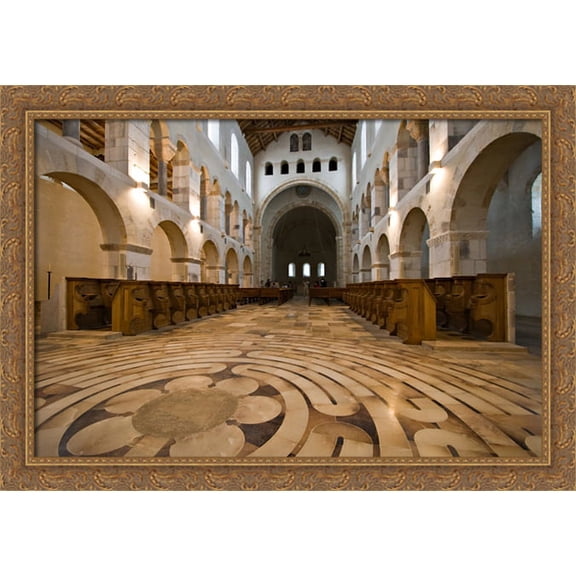 Abbey Church of the Trappists Fathers 40x28 Large Gold Ornate Wood Framed Canvas Art