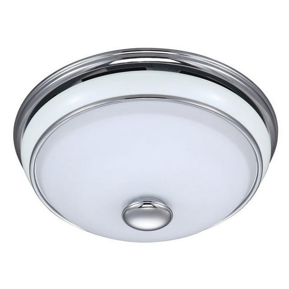 Abbey Decorative Bathroom Ventilation Exhaust Fan with Lighting, Chrome & Porcelain