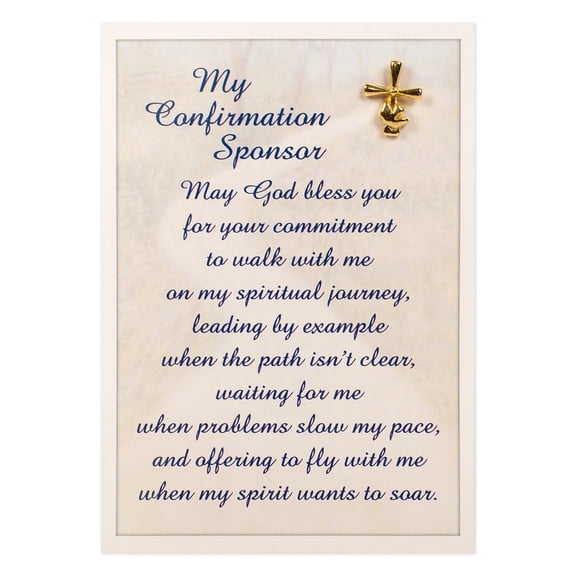 Abbey Gift Confirmation Sponsor Pin and Card  3.75" x 5.5" Religious Keepsake Gift