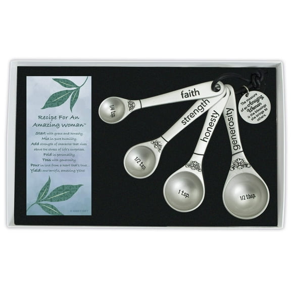 Abbey Gift Amazing Woman 4 Measuring Spoons, 7" x 4.25", Multicolor