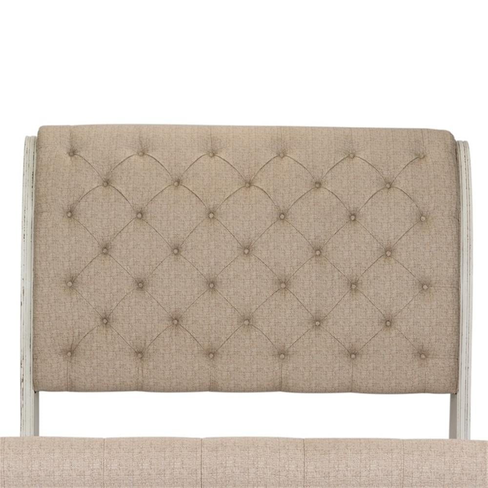 Abbey Park Beige Tufted Upholstered King Sleigh Headboard