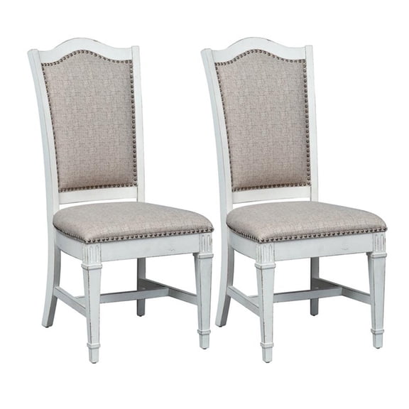 Abbey Park White Uph Side Chair (RTA)-Set of 2